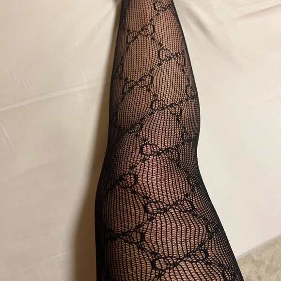 Black Patterned Fishnet Tights - Picture 1 of 3